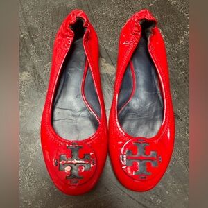 TORY BURCH FLATS, SIZE- 7.5,  COLOR- RED